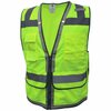 Ge Green Surveyor Vest, Reflective Tape 10 Pockets, L GV088GL